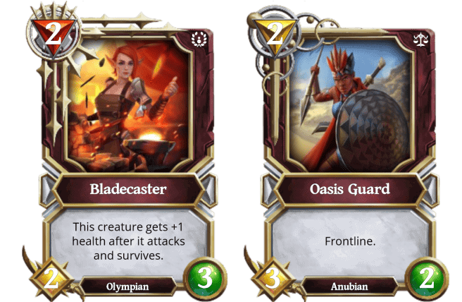 Gods Unchained - Bladecaster vs Oasis Guard