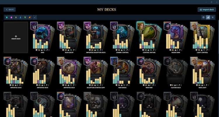 Gods Unchained - Deck builder - Overview